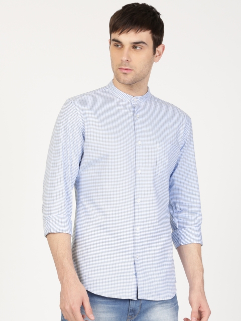 

ether Men Blue & White Checked Casual Shirt