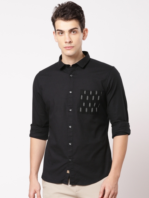 

ether Men Black Regular Fit Solid Casual Shirt