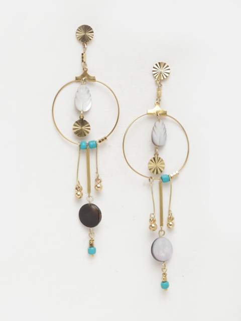 

DIVA WALK Gold-Toned Contemporary Drop Earrings