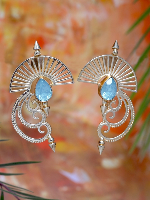 

DIVA WALK Gold-Toned & Blue Contemporary Drop Earrings