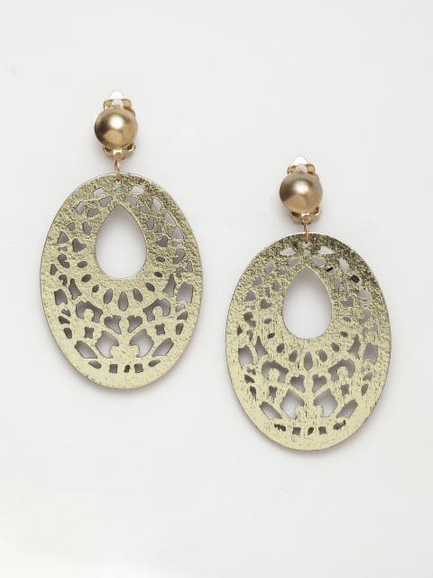 

DIVA WALK Gold-Toned Oval Drop Earrings