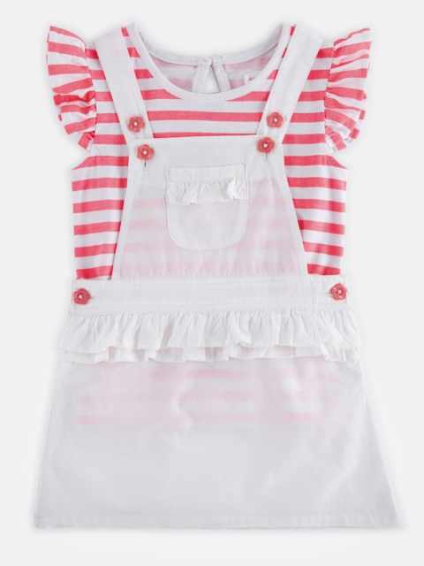 

Chirpie Pie by Pantaloons Girls White Dungarees with T-shirt