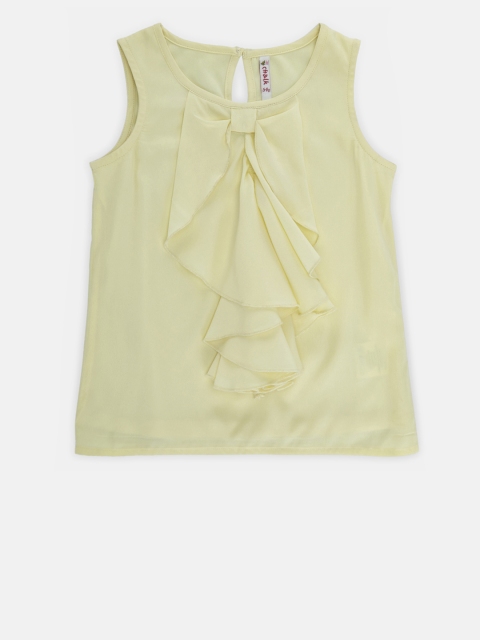 

CHALK by Pantaloons Girls Yellow Solid Top