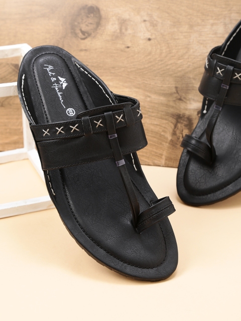 

Mast & Harbour Men Black Comfort Sandals