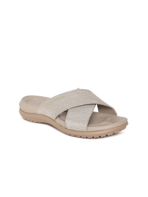

Crocs Women Off-White Solid Synthetic Open Toe Flats