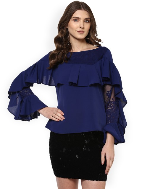 

WoowZerz Women Blue Solid Top
