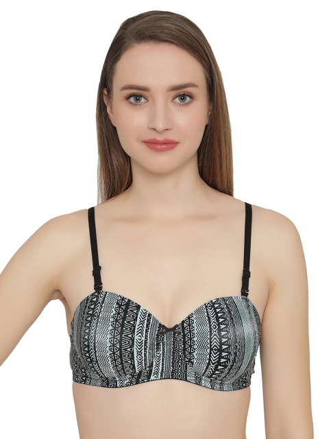 

Clovia Blue Printed Non-Wired Padded T-shirt Bra BR1183M0340B