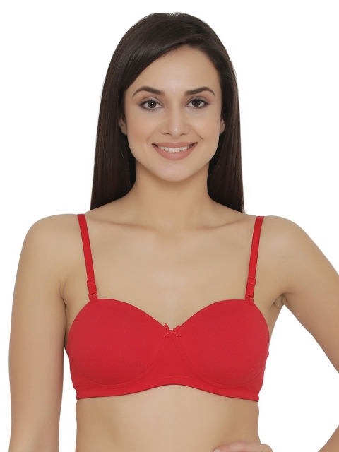 

Clovia Padded Non-Wired Multiway Strapless T-Shirt Bra, Red