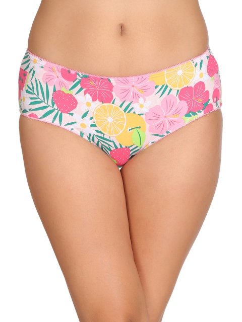 

Clovia Women Pink Cotton Printed Mid Waist Hipster Briefs PN2271P223XL