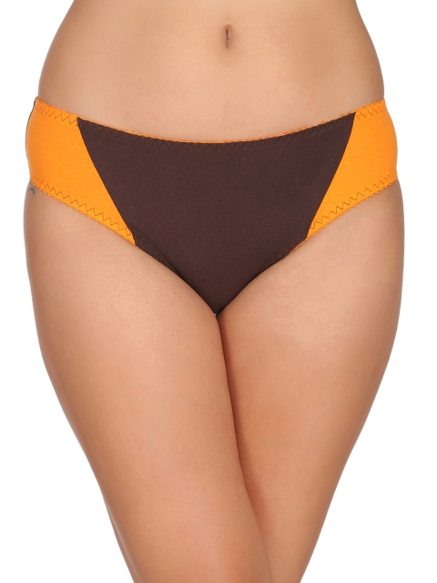 

Clovia Women Brown & Orange Colourblocked Bikini Briefs PN2189P06XXL