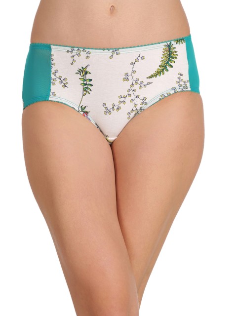 

Clovia Women White Printed Cotton Mid Waist Hipster Briefs PN2224P18XXL
