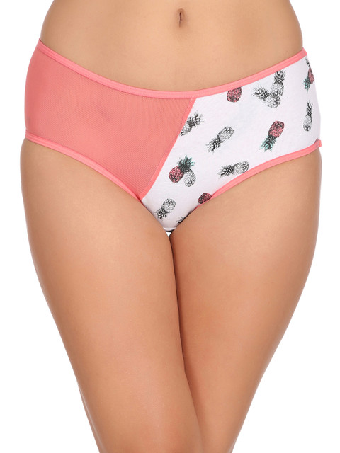 

Clovia Women Pink Printed Bikini Briefs PN2254P22XL