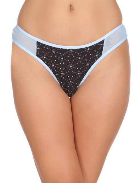 

Clovia Women Black & Blue Colored Thongs PN2255P13XL