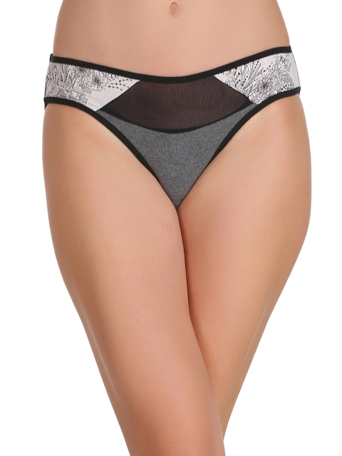 

Clovia Women Grey Printed Bikini Briefs PN2220P05XL