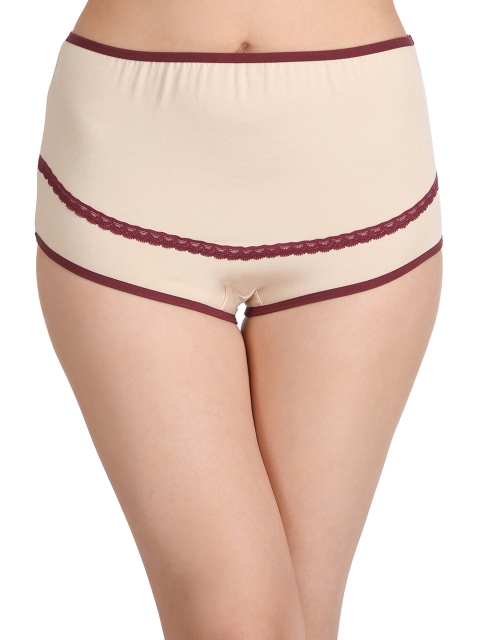 

Clovia Women Beige Cotton High Waist Maternity Hipster Briefs PN1350P24S