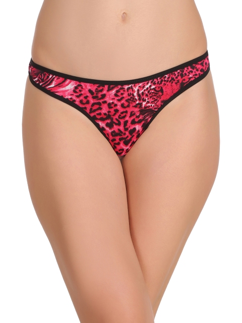 

Clovia Women Pink Printed Low Waist Thong PN2124R14XXL