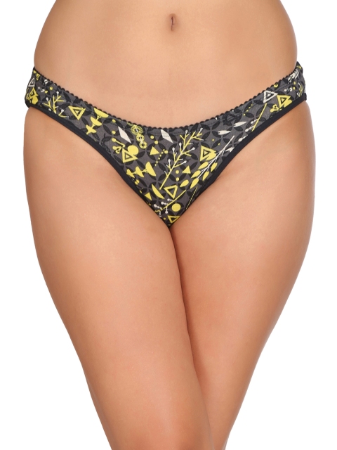 

Clovia Women Grey & Yellow Colored Bikini Briefs PN2261P05XL
