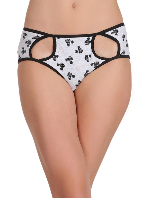 

Clovia Women Grey Printed Hipster Briefs PN2052P01XXL