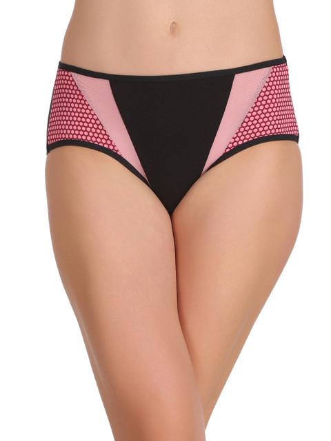 

Clovia Women Black & Pink Printed Bikini Briefs PN2253P13L