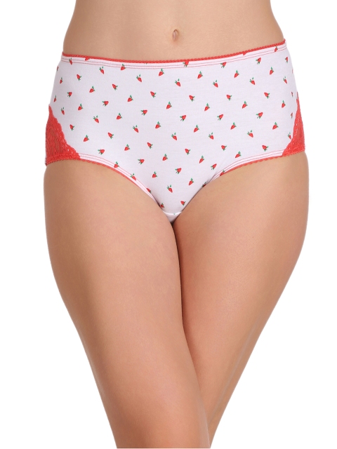 

Clovia Women White Cotton High Waist Hipster Briefs PN2231P18S