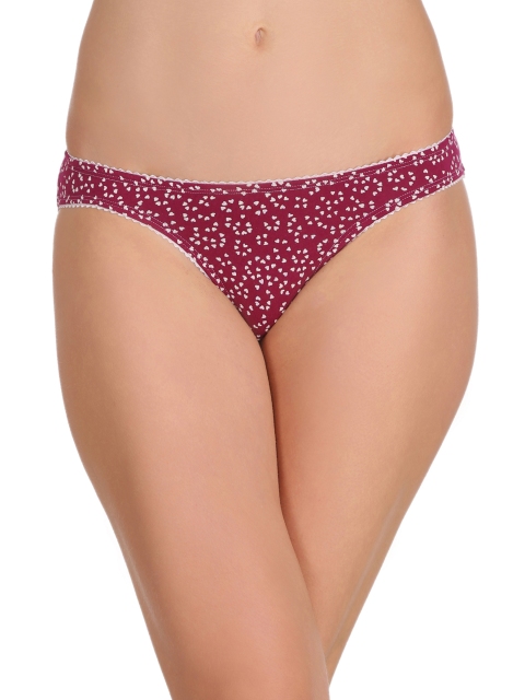 

Clovia Women Maroon Printed Bikini Briefs PN2227P09XL