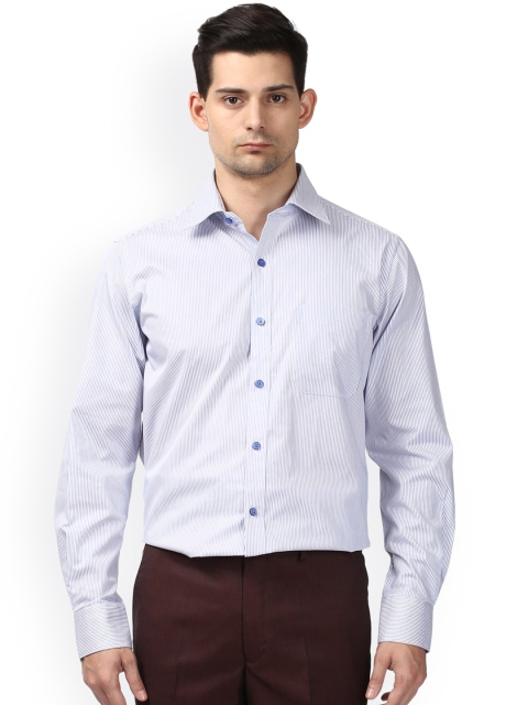 

Raymond Men Blue & White Regular Fit Striped Formal Shirt