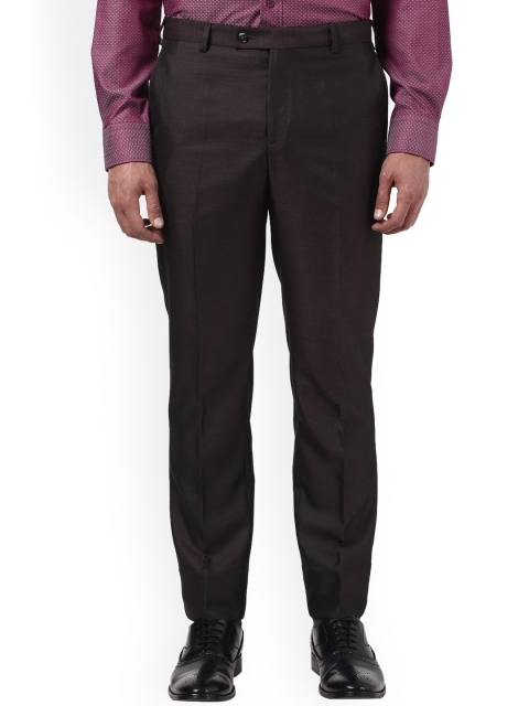 

Park Avenue Men Brown Slim Fit Solid Regular Trousers