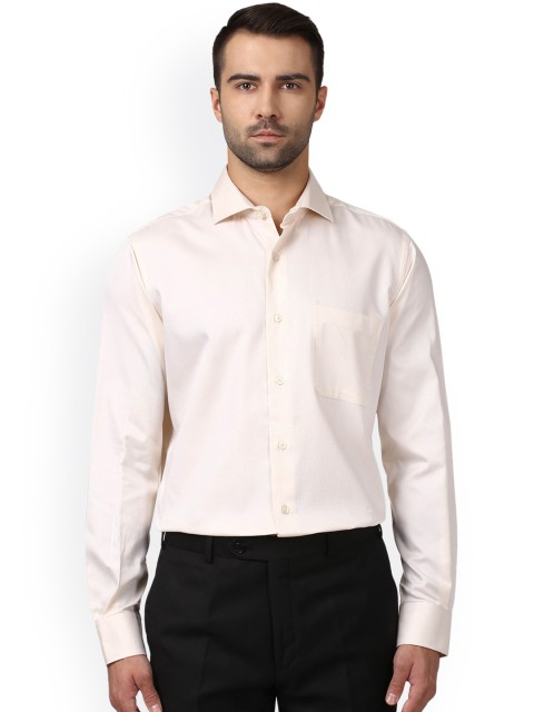 

Raymond Men Beige Regular Fit Self Design Formal Shirt