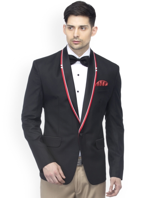 

FAVOROSKI Black Slim Fit Single-Breasted Formal Blazer