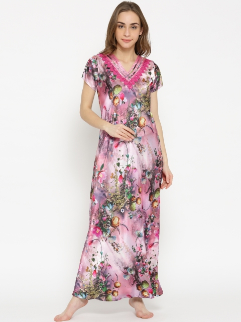 

Sweet Dreams Pink & Green Printed Maxi Nightdress 2738G7