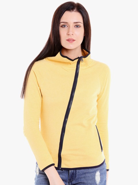 

Campus Sutra Women Yellow Solid Sweatshirt