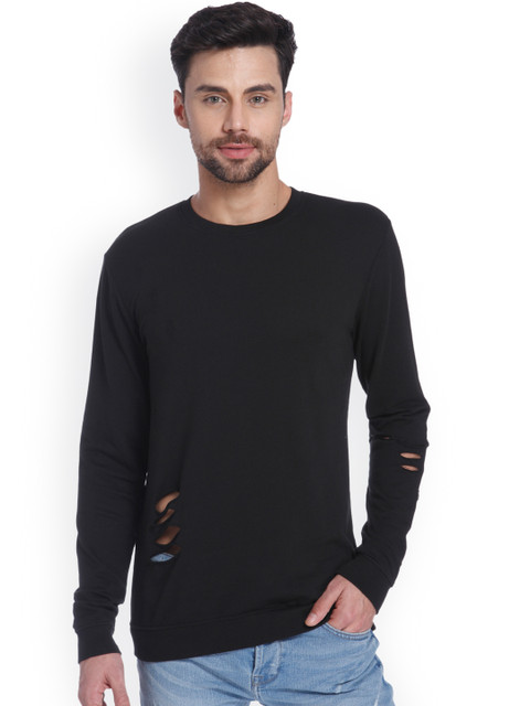 

ONLY & SONS Men Black Solid Sweatshirt