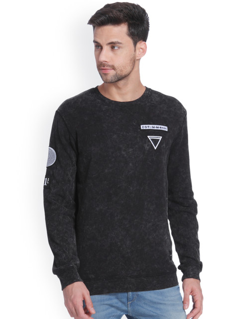 

ONLY & SONS Men Black Solid Sweatshirt