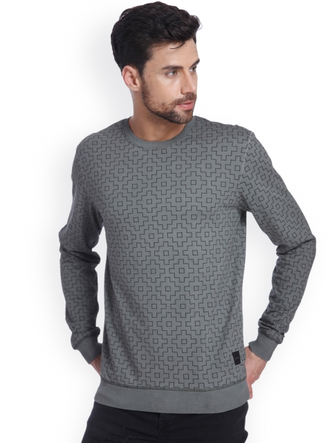 

ONLY & SONS Men Grey Printed Sweatshirt