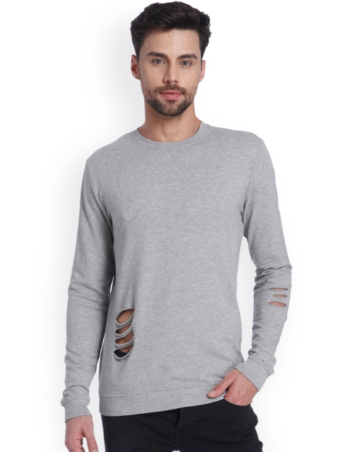 

ONLY & SONS Men Grey Solid Pullover