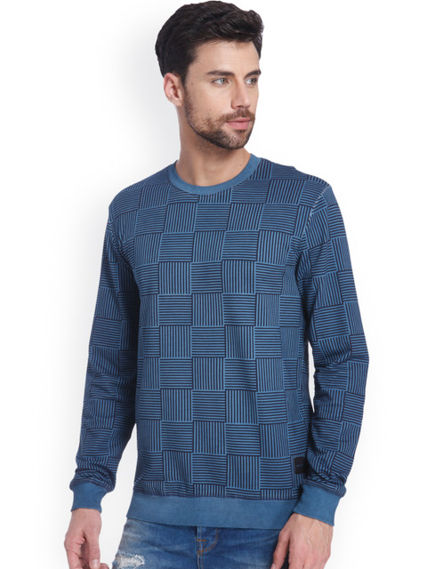 

ONLY & SONS Men Blue Striped Sweatshirt