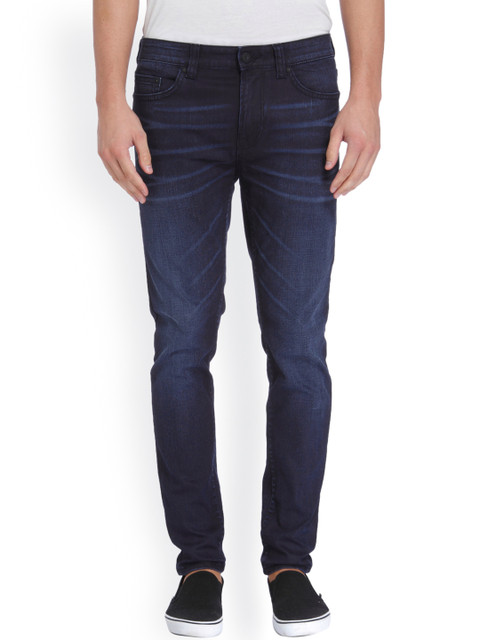 

ONLY & SONS Men Navy Blue Skinny Fit Mid-Rise Clean Look Stretchable Jeans