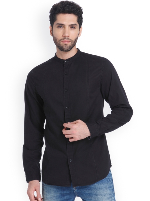 

ONLY & SONS Men Black Slim Fit Solid Casual Shirt