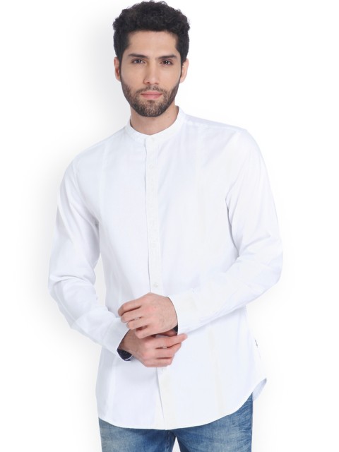 

ONLY & SONS Men White Slim Fit Solid Casual Shirt