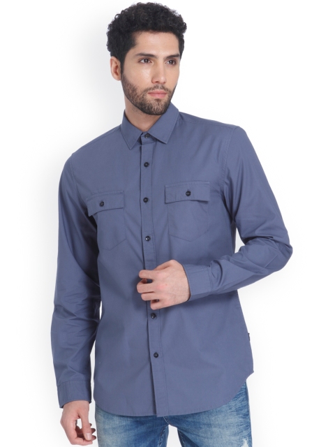 

ONLY & SONS Men Blue Slim Fit Solid Casual Shirt