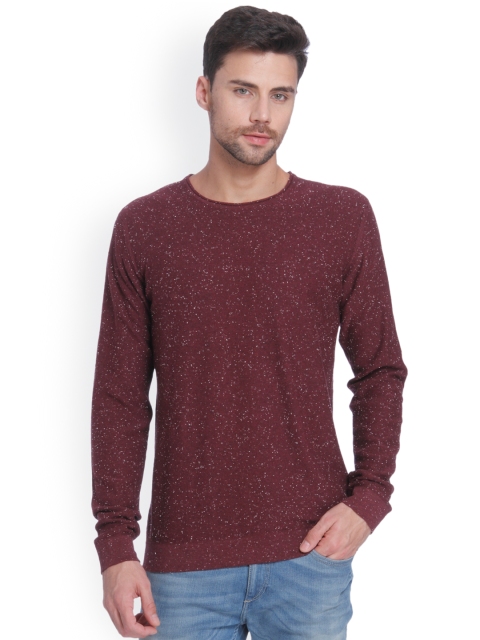 

ONLY & SONS Men Maroon Solid Sweatshirt