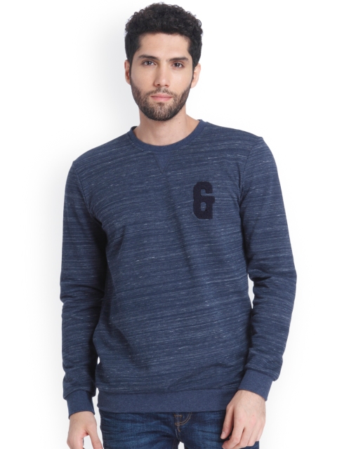 

ONLY & SONS Men Navy Blue Solid Sweatshirt