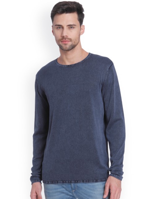 

ONLY & SONS Men Blue Solid Sweater