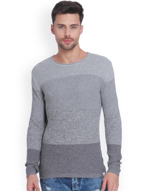 

ONLY & SONS Men Grey Striped Pullover