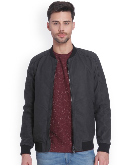 

ONLY & SONS Men Black Solid Bomber