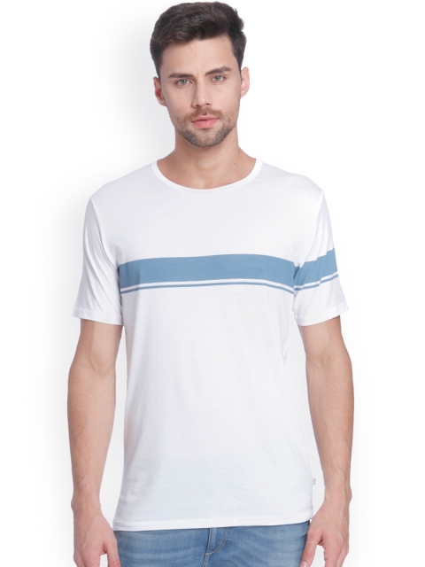 

ONLY & SONS Men White Solid Round Neck T-shirt