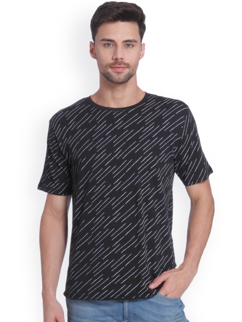 

ONLY & SONS Men Black Printed Round Neck T-shirt
