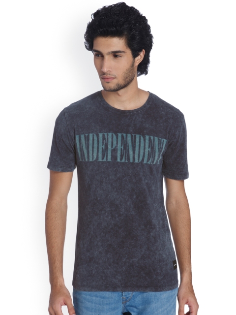

ONLY & SONS Men Navy Blue Dyed Round Neck T-shirt