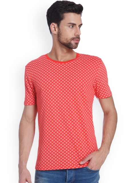 

ONLY & SONS Men Red Printed Round Neck T-shirt