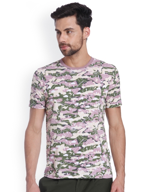 

ONLY & SONS Men Mauve Printed Round Neck T-shirt